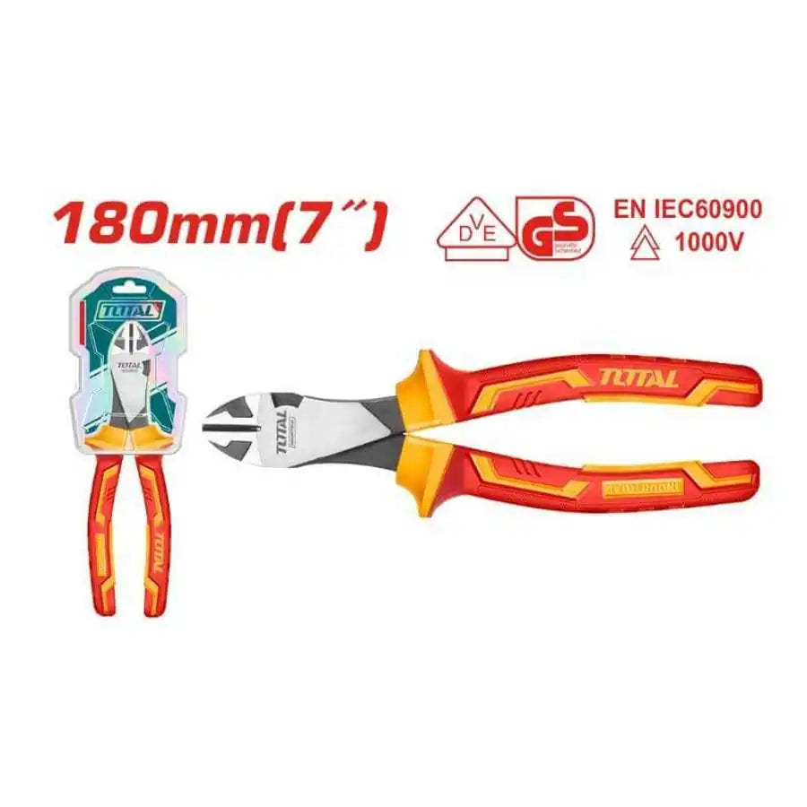 Insulated Heavy-Duty Diagonal Cutting Pliers 180mm - Total Tools
